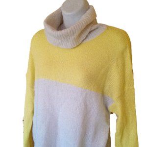 Colorblock Soft Turtleneck Sweater Small